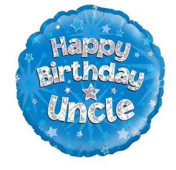 18" HAPPY BIRTHDAY UNCLE BLUE HOLOGRAPHIC