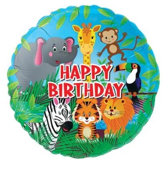 Jungle Happy Birthday Balloon 18"
