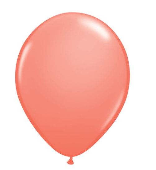 11" ROUND QUALATEX CORAL LATEX BALLOON 100PACK - Click Image to Close