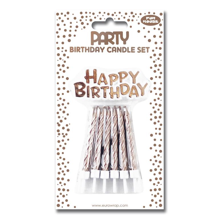 ROSE GOLD METTALIC CANDLE SET - Click Image to Close