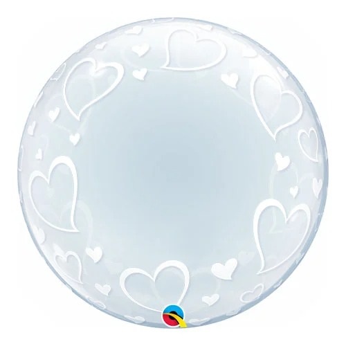 QUALATEX STYLISH HEARTS 24" DECO BALLOON - Click Image to Close