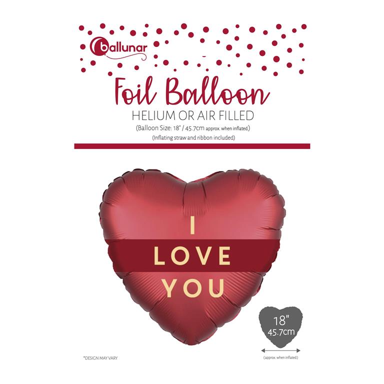 I LOVE YOU HEART FOIL BALLOON - Click Image to Close