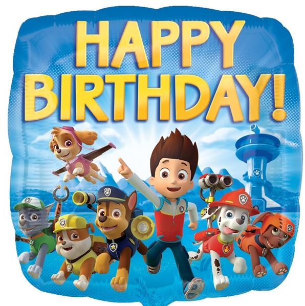 Paw Patrol 18" Happy Birthday Balloon - Click Image to Close