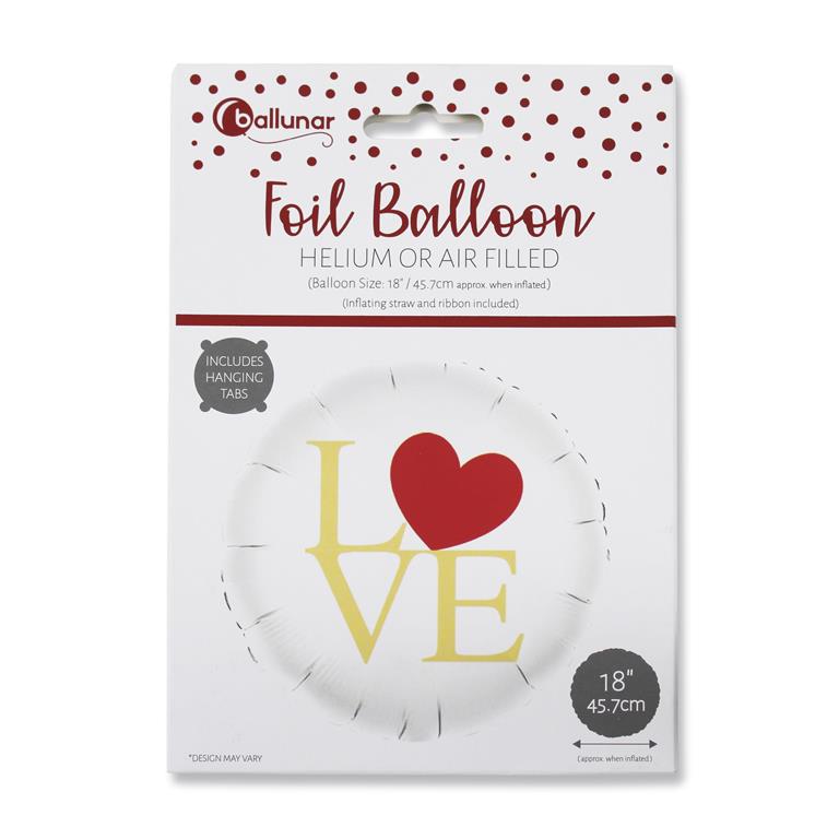 LOVE ROUND FOIL BALLOON - Click Image to Close