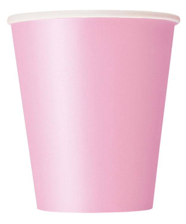LOVELY PINK SOLID 9OZ PAPER CUPS 8PACK - Click Image to Close