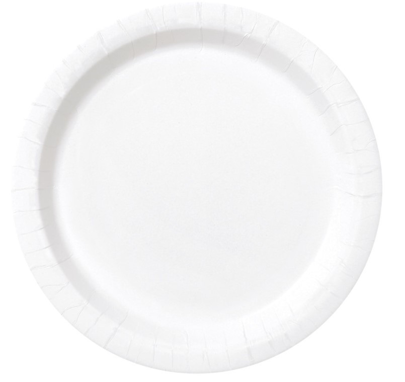 White Solid Round 9" Dinner Plates 8pc - Click Image to Close