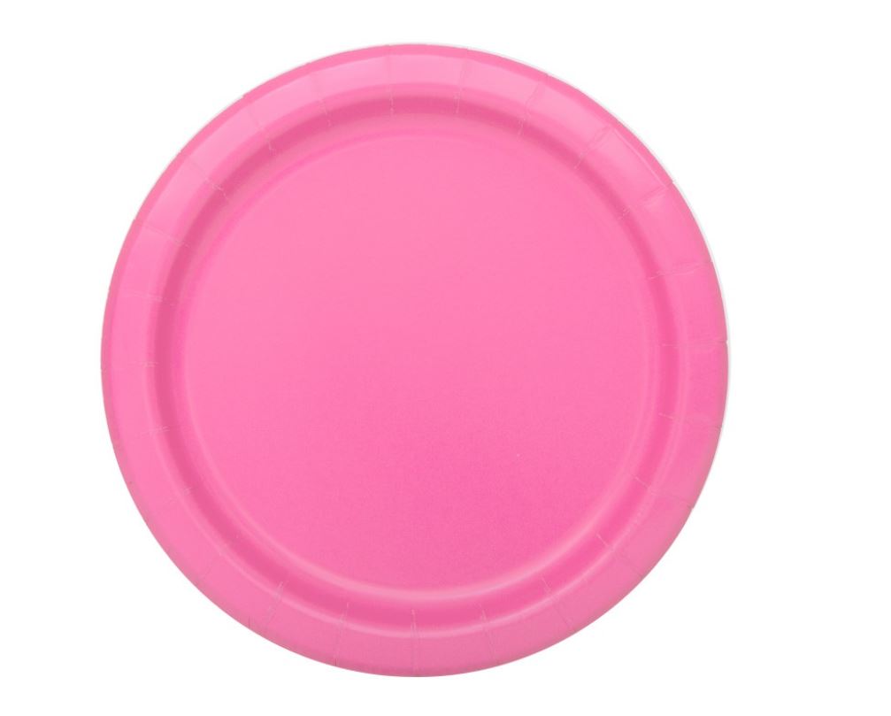 8 HOT PINK 7" PLATES - Click Image to Close