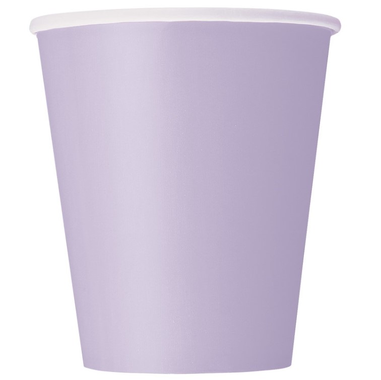 Lavender Solid 9oz Paper Cups 14pc - Click Image to Close