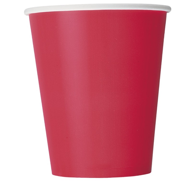 Ruby Red Solid 9oz Paper Cups 14ct - Click Image to Close