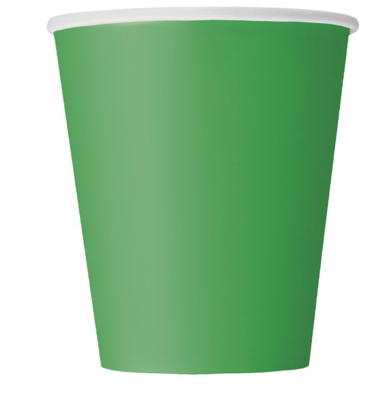 Emerald Green Solid 9oz Paper Cups 14ct - Click Image to Close
