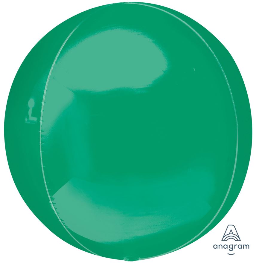 Green Orbz Packaged Foil 15" Balloons - Click Image to Close