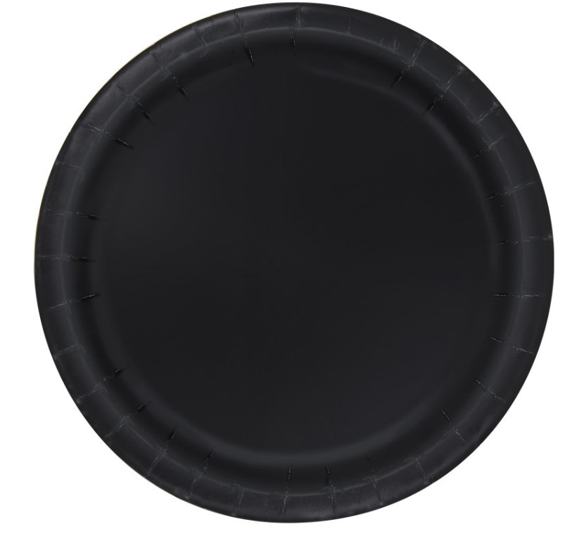 Midnight Black 7" Dessert Plates 8pack - Click Image to Close