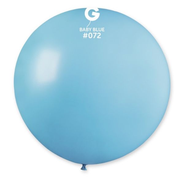 GEMAR 31" 1 LATEX BALLOON G30 baby blue #072 - Click Image to Close