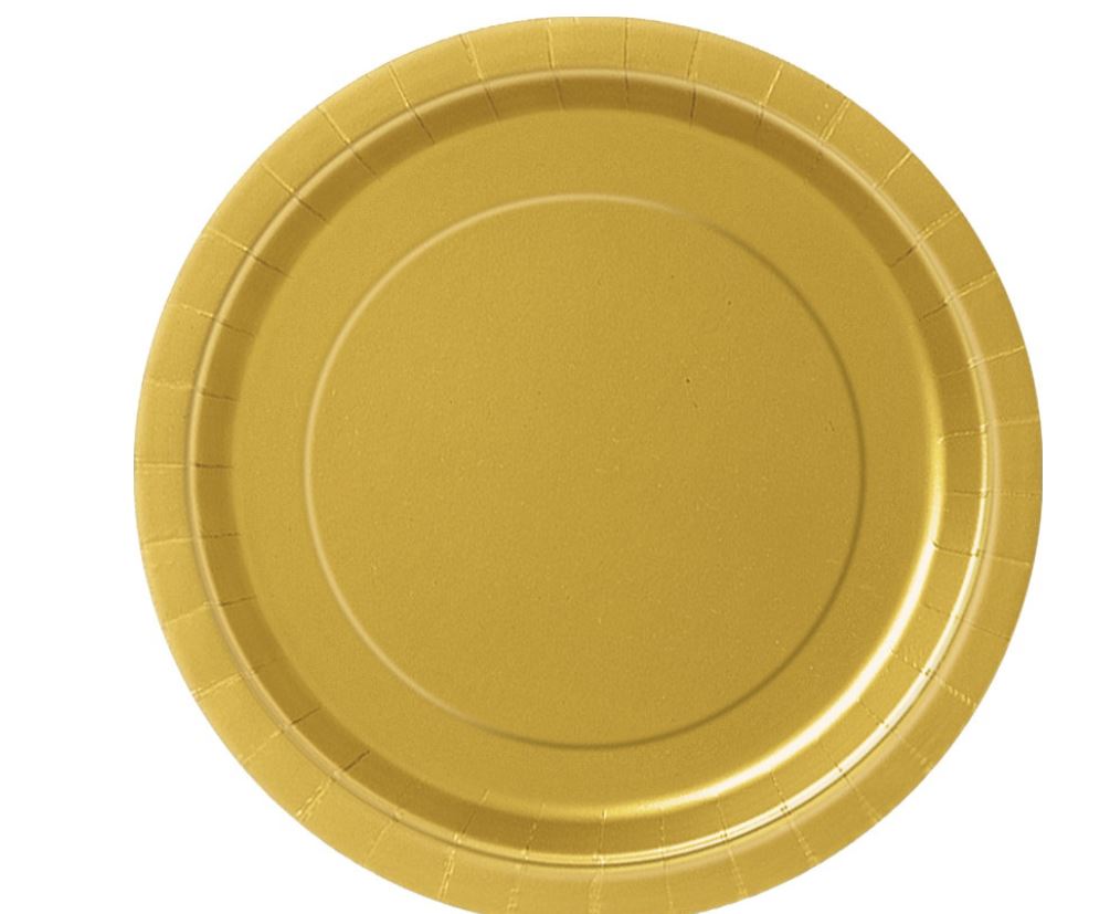 8 Gold 7" Plates - Click Image to Close