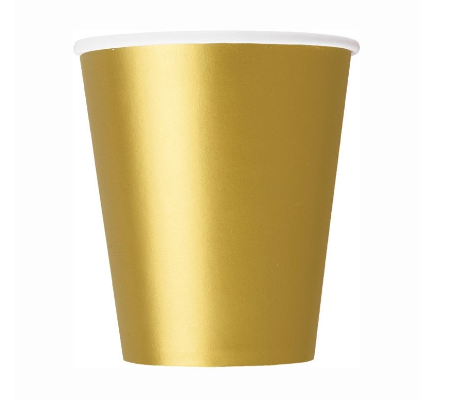 8 GOLD 9OZ CUPS - Click Image to Close