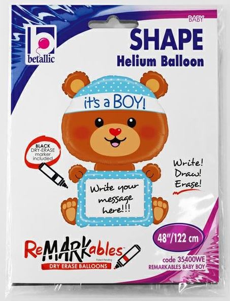 REMARKABLE BABY BOY 48" BALLLOON - Click Image to Close