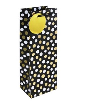 Mono Dots Black Bottle Bag