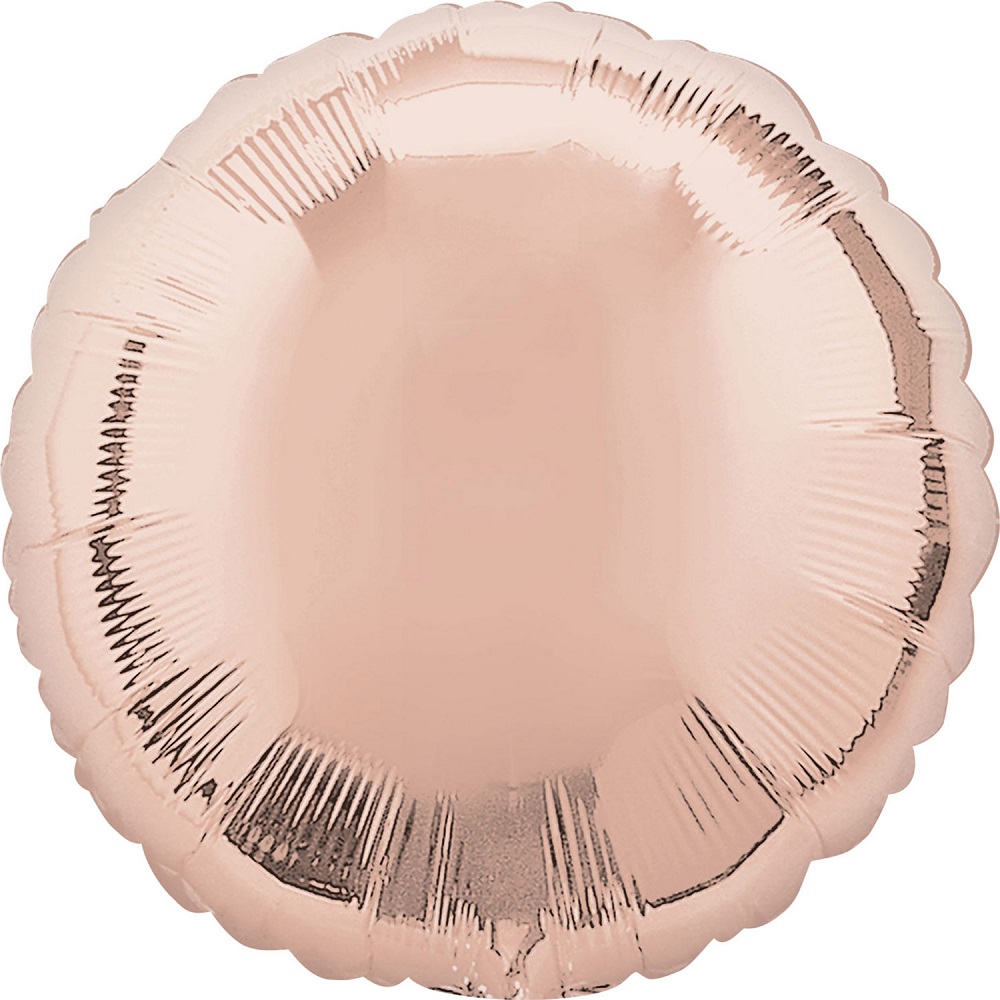 Foil 18" Round Rose Gold Balloon - Click Image to Close