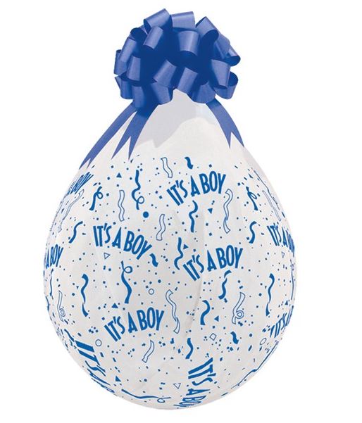 QUALATEX 18" CLEAR IT'S A BOY STUFFING BALLOON 25 PACK - Click Image to Close