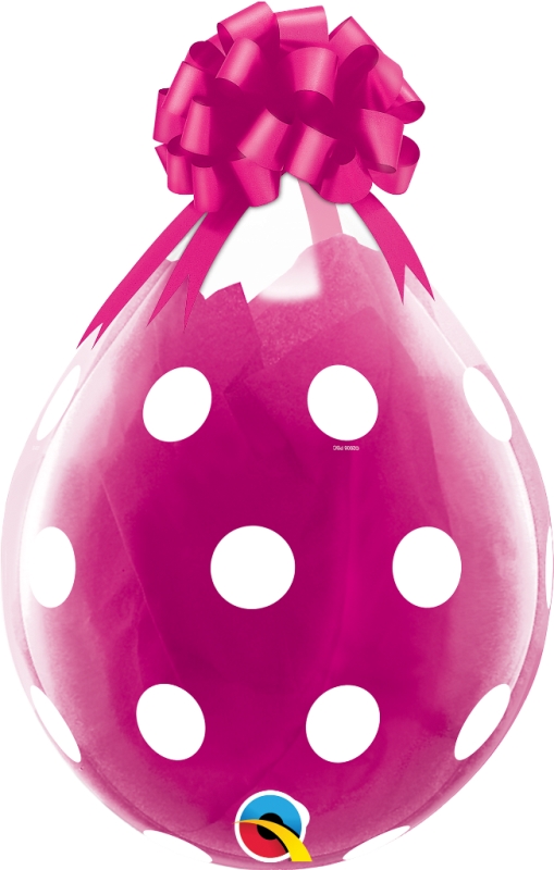 Round 18" Diamond Clear Big Polka Dots - Click Image to Close