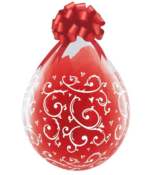 QUALATEX 18" CLEAR HEART STUFFING BALLOON 25 PACK - Click Image to Close