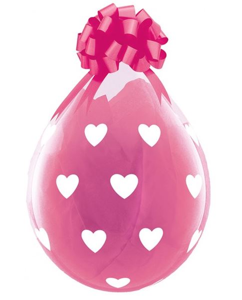 QUALATEX 25PACK BIG HEARTS DIAMOND CLEAR BALLOON - Click Image to Close