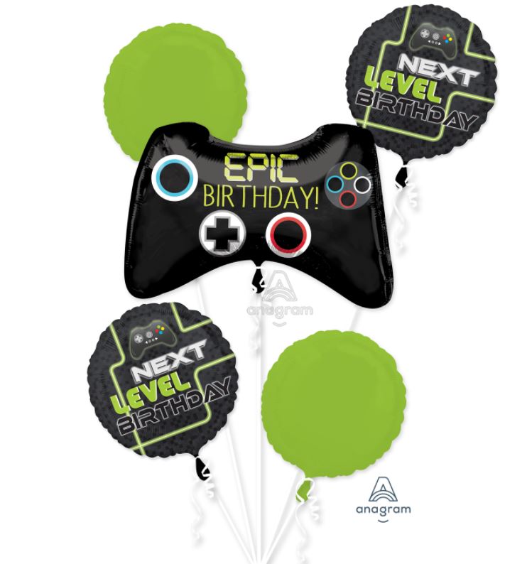 LEVEL UP BIRTHDAY BALLOON BOUQUET - Click Image to Close
