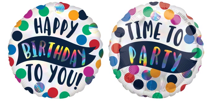 Time to Party Holographic Iridescent Standard XL Balloon - Click Image to Close