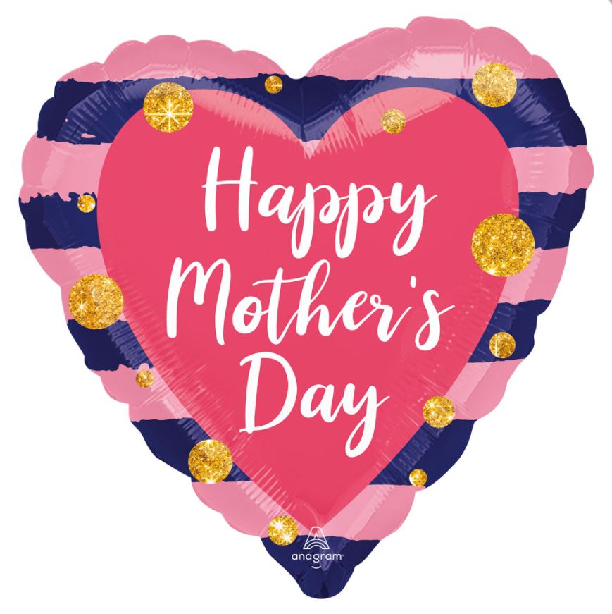 Navy & Pink Mother's Day Standard Foil Balloon - Click Image to Close
