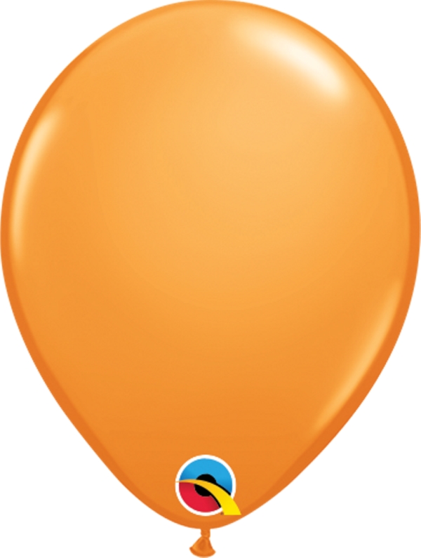 QUALATEX 5" PLAIN LATEX ROUND ORANGE 100CT - Click Image to Close