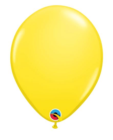 QUALATEX 11" ROUND YELLOW PLAIN LATEX BALLOONS 100 pack - Click Image to Close
