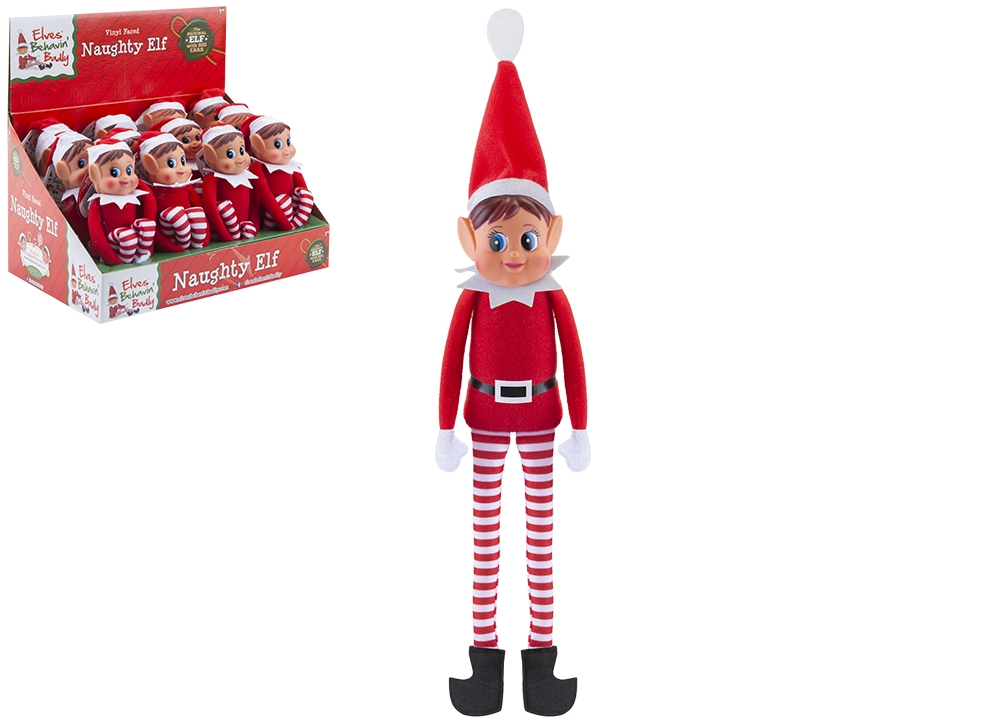 12" 30cm RED LONG LEG SOFT BODY VINYL FACE GIRL ELF WITH HAT - Click Image to Close