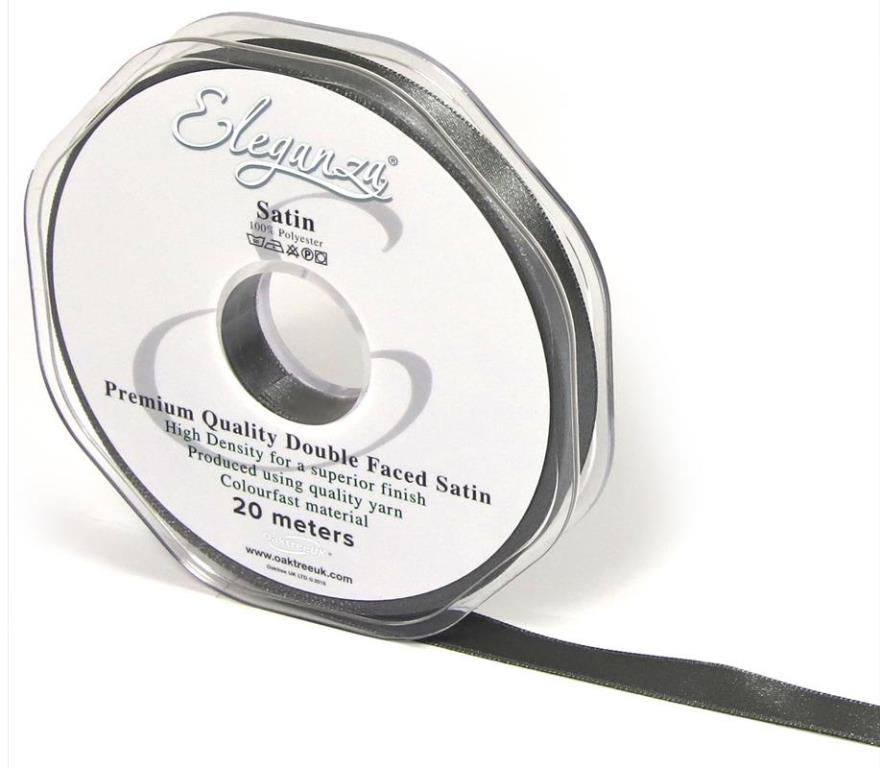 Eleganza Double Faced Satin 10mm x 20m Graphite No.91 - Click Image to Close