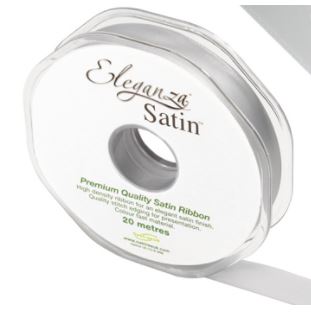 ELEGANZA DOUBLE FACED SATIN 15MM X 20M SILVER NO.24