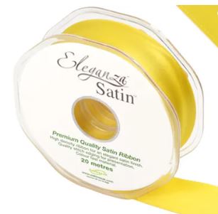 ELEGANZA DOUBLE FACED SATIN 25MM X 20M YELLOW