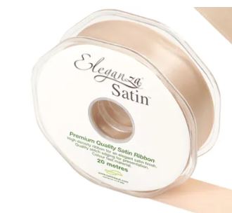 ELEGANZA DOUBLE FACED SATIN 25MM X 20M CHAMPAGNE GOLD