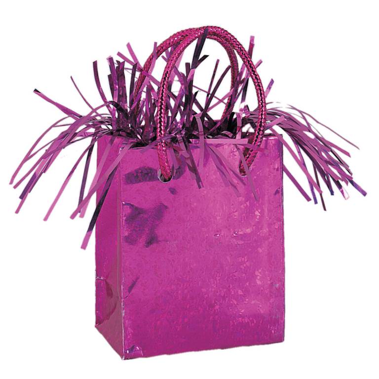 MINI GIFT BAG BALLOON WEIGHT HOT PINK - Click Image to Close