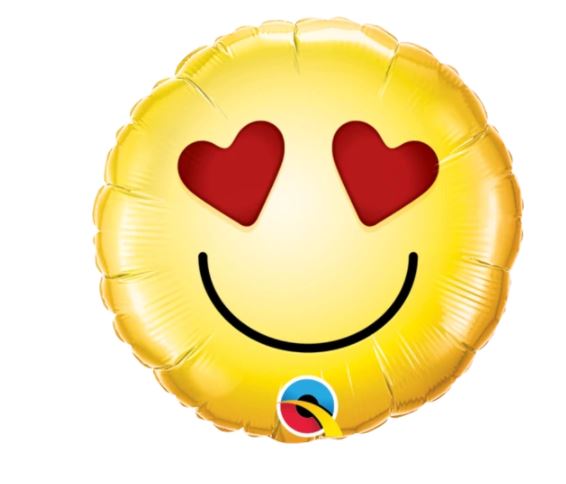 QUALATEX 09" ROUND BALLOON SMILEY LOVE - Click Image to Close