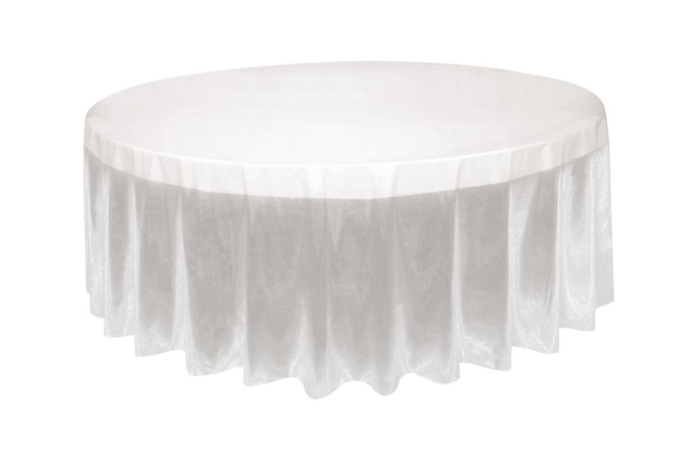 Clear Solid Round Plastic Table Cover 84" - Click Image to Close