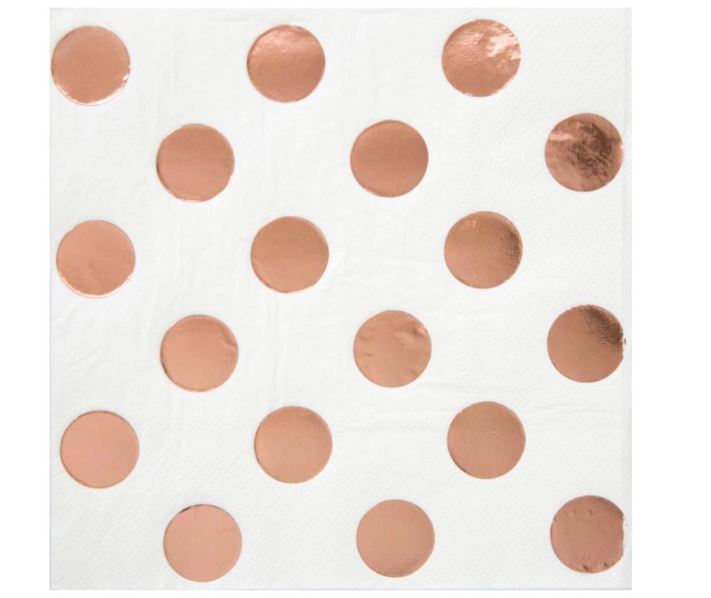 16 ROSE GOLD DOT BEV NAPKIN-FS - Click Image to Close
