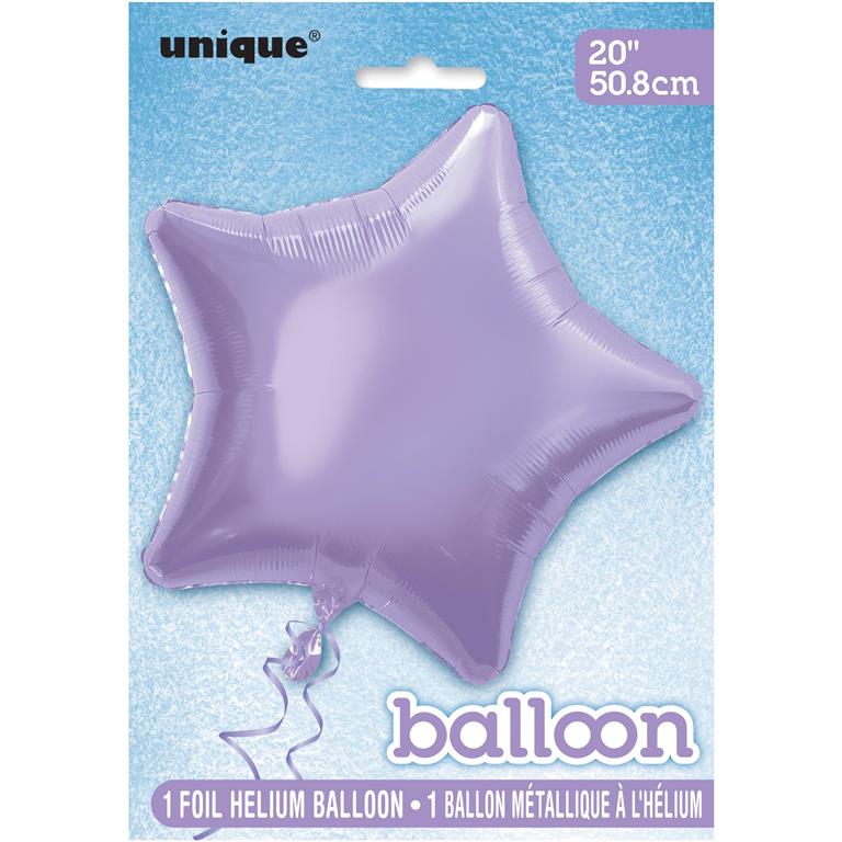 Solid Star Foil Balloon 20" Lavender - Click Image to Close