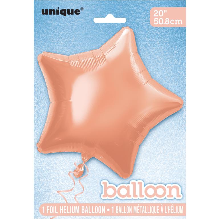 ROSE GOLD STAR FOIL BALLOON 20" - Click Image to Close
