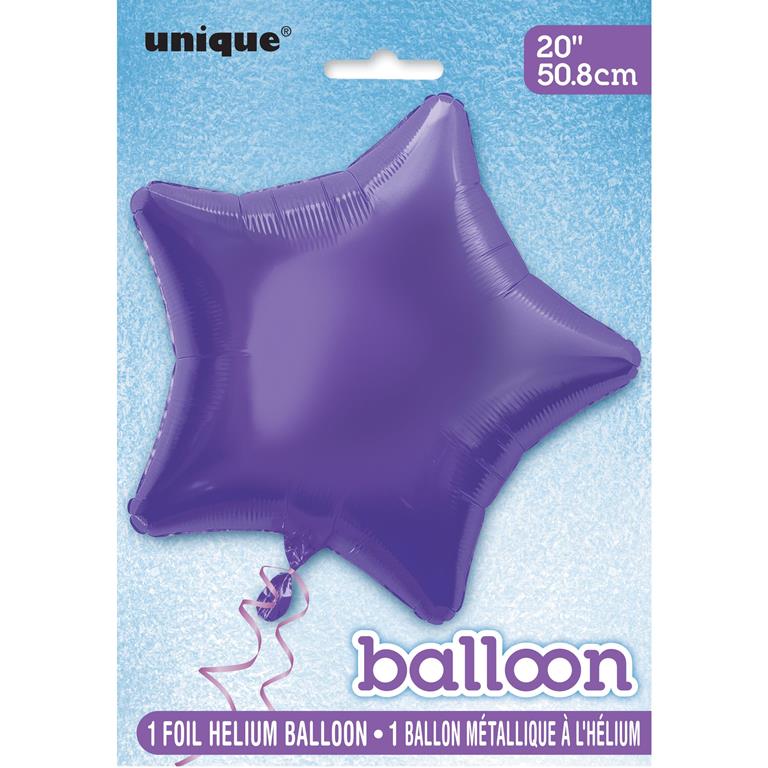 Solid Star Foil Balloon 20" Deep Purple - Click Image to Close