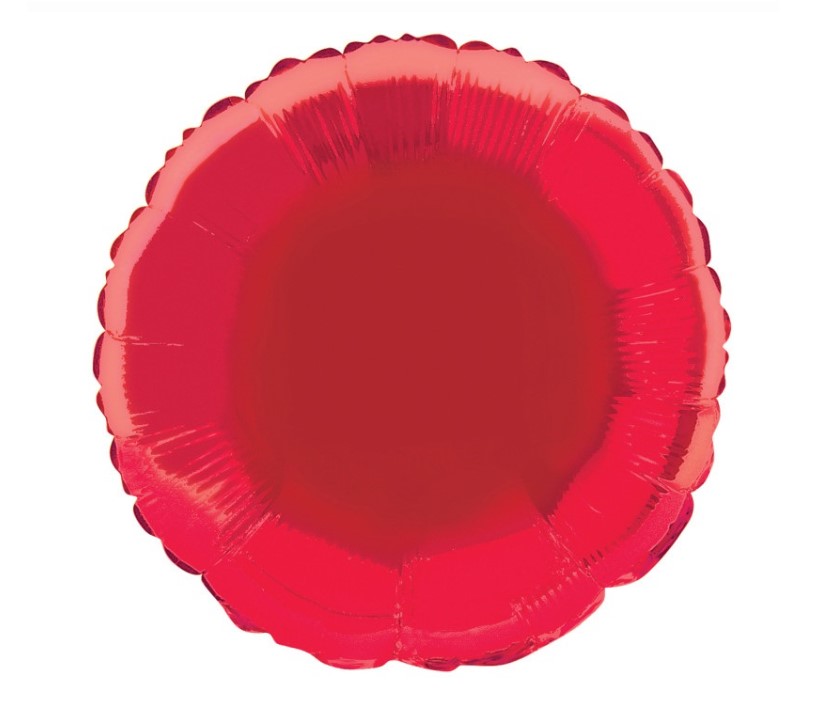 Solid Round Foil Balloon 18" Ruby Red - Click Image to Close