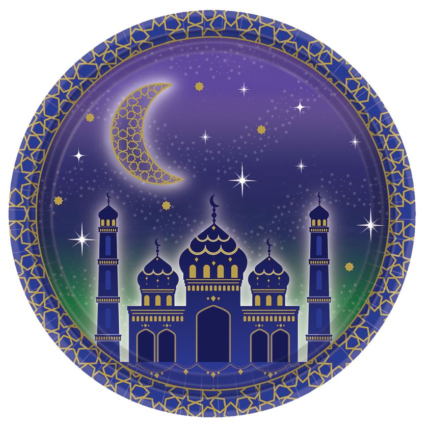 Eid Paper Plates 18cm - 12 Pack - Click Image to Close