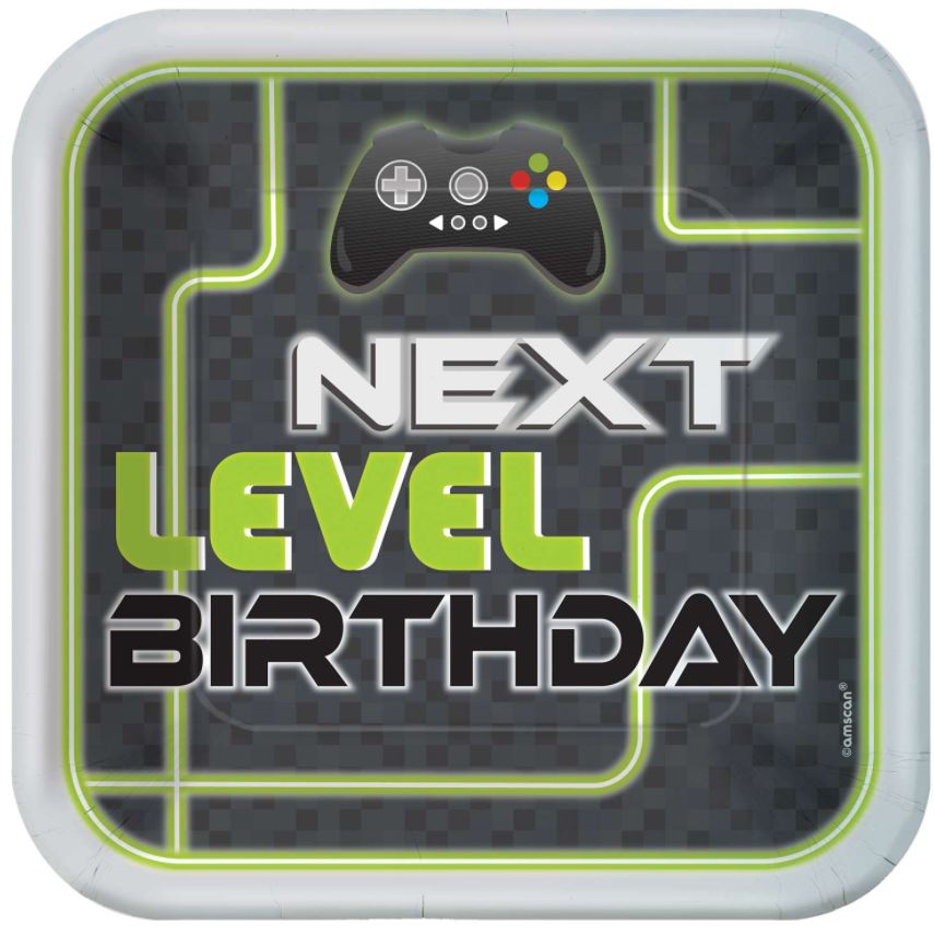 Level Up 23cm Square Plate 8 Pack - Click Image to Close