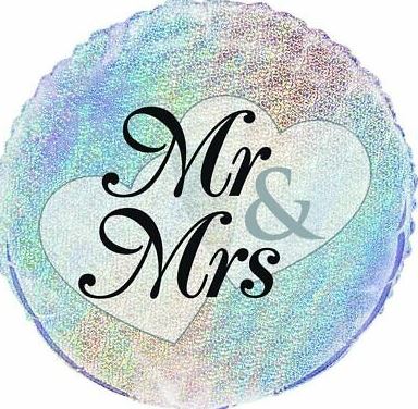 MR. & MRS. PRISM ROUND FOIL BALLOON 18"