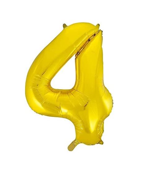 34" CLASSIC GOLD NUMBER 4 FOIL BALLOON (1) - Click Image to Close