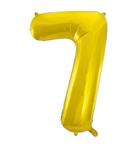 34" CLASSIC GOLD NUMBER 7 FOIL BALLOON (1) - Click Image to Close