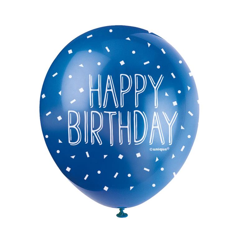 Happy Birthday 12" Balloon 5 Pack - Click Image to Close